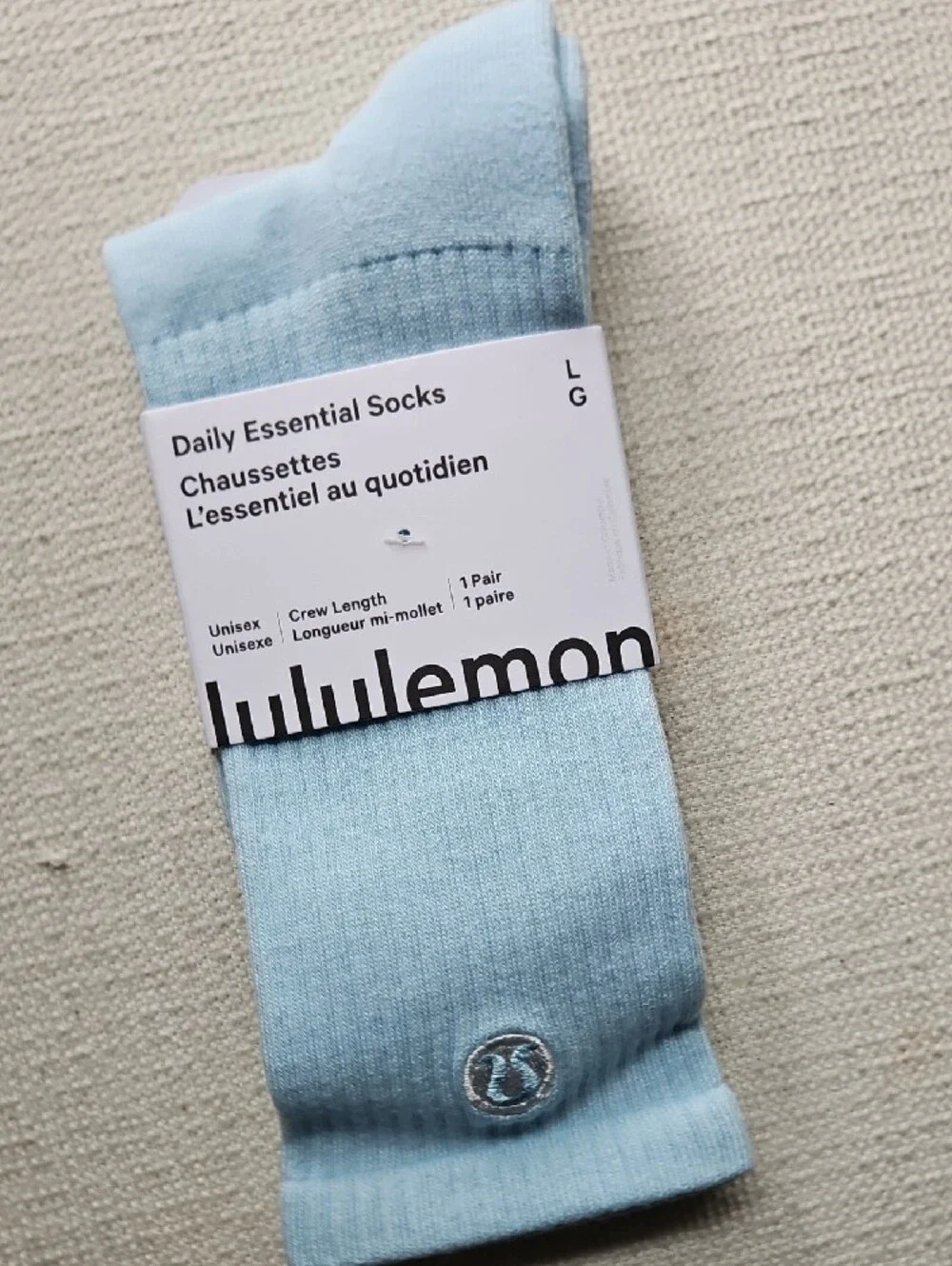 lululemon athletica Unisex Daily Essential Crew Socks - Light Blue